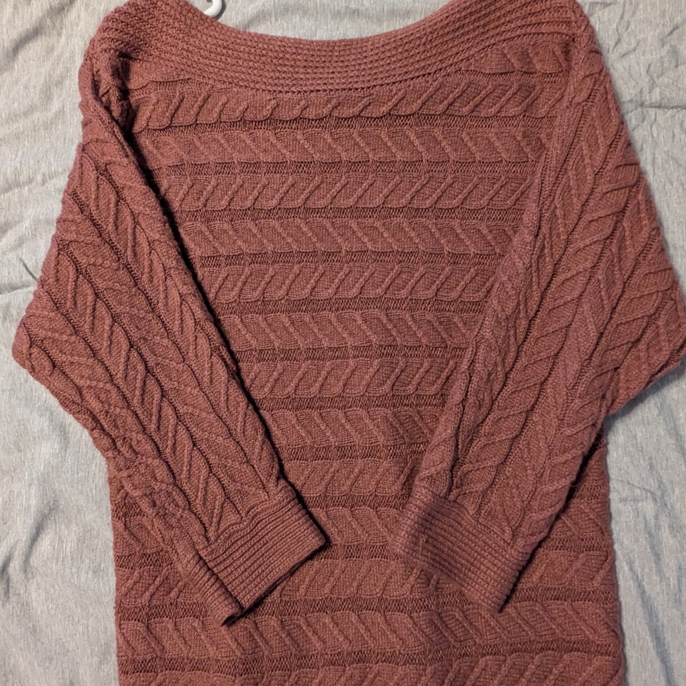 New York & Company Pink Off-the-Shoulder Sweater